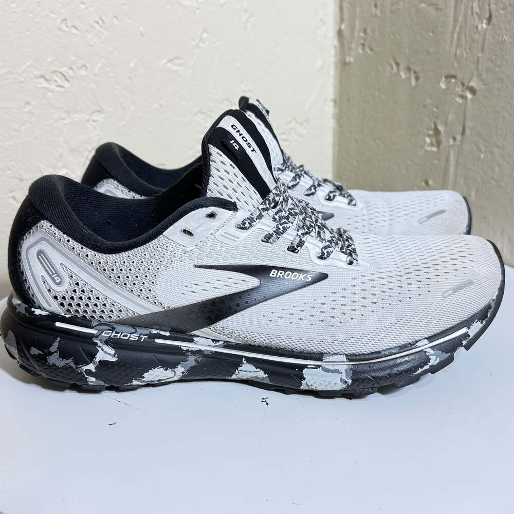Brooks Ghost 14 Camo Camouflage Women's Running Shoes - White/Black- Sz 9
